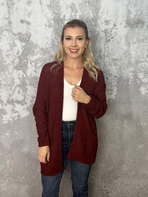 The Cheri Cardigan - Burgundy