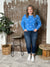 Blue Sweater with White Hearts - FINAL SALE