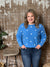 Blue Sweater with White Hearts - FINAL SALE
