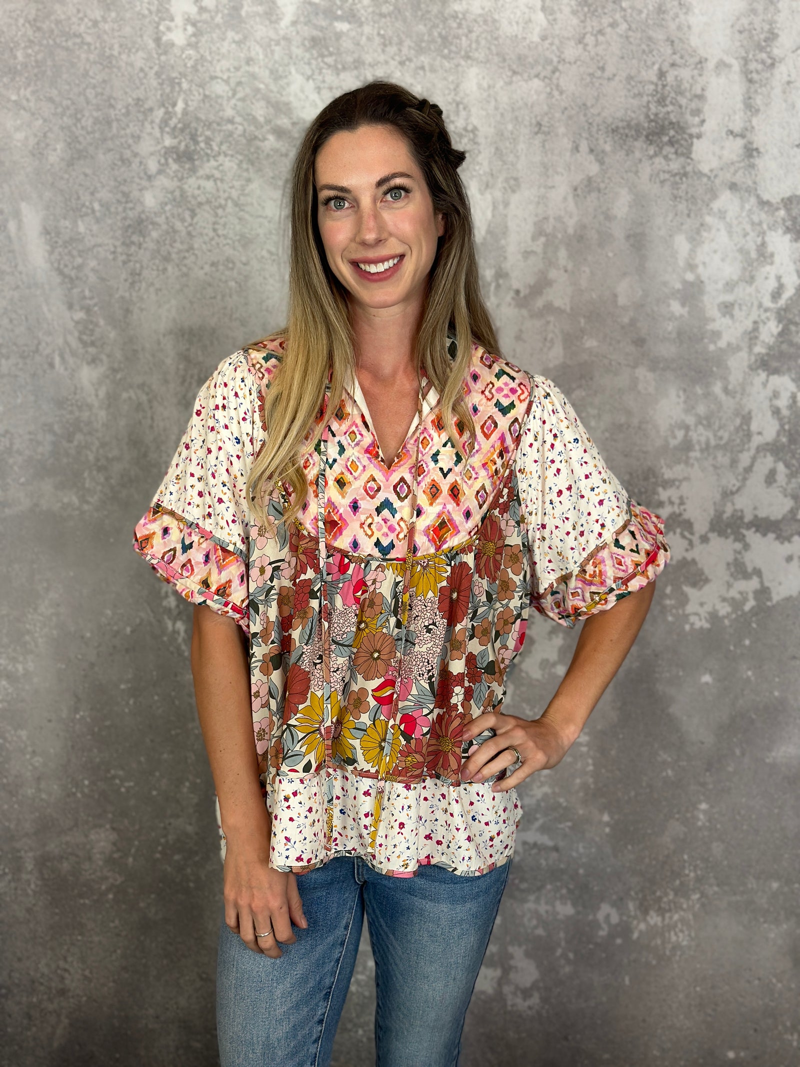Boho Abstract Top