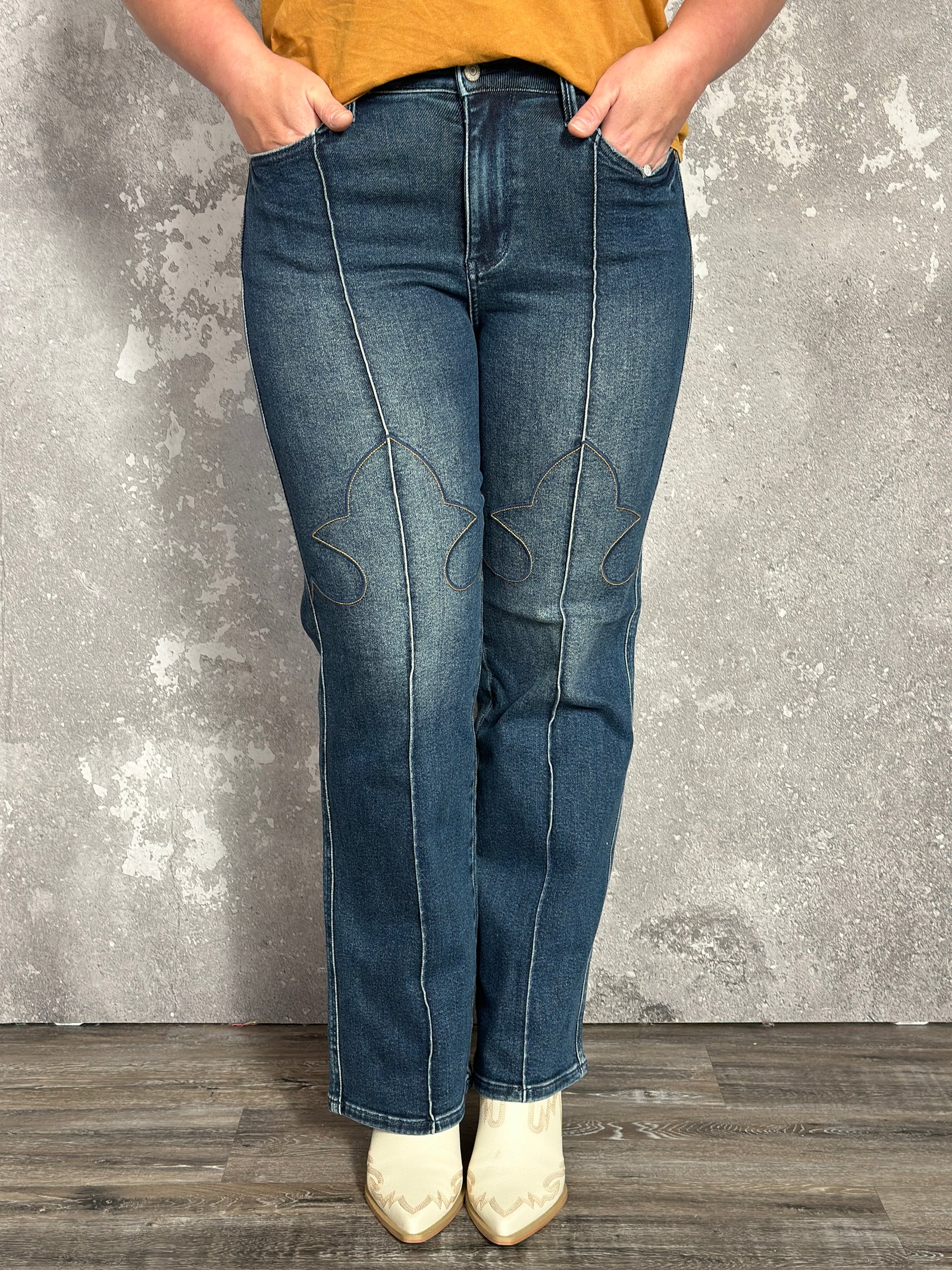 Judy Blue Western Seam Straight Leg  (sizes 0/24-15/32) - FINAL SALE