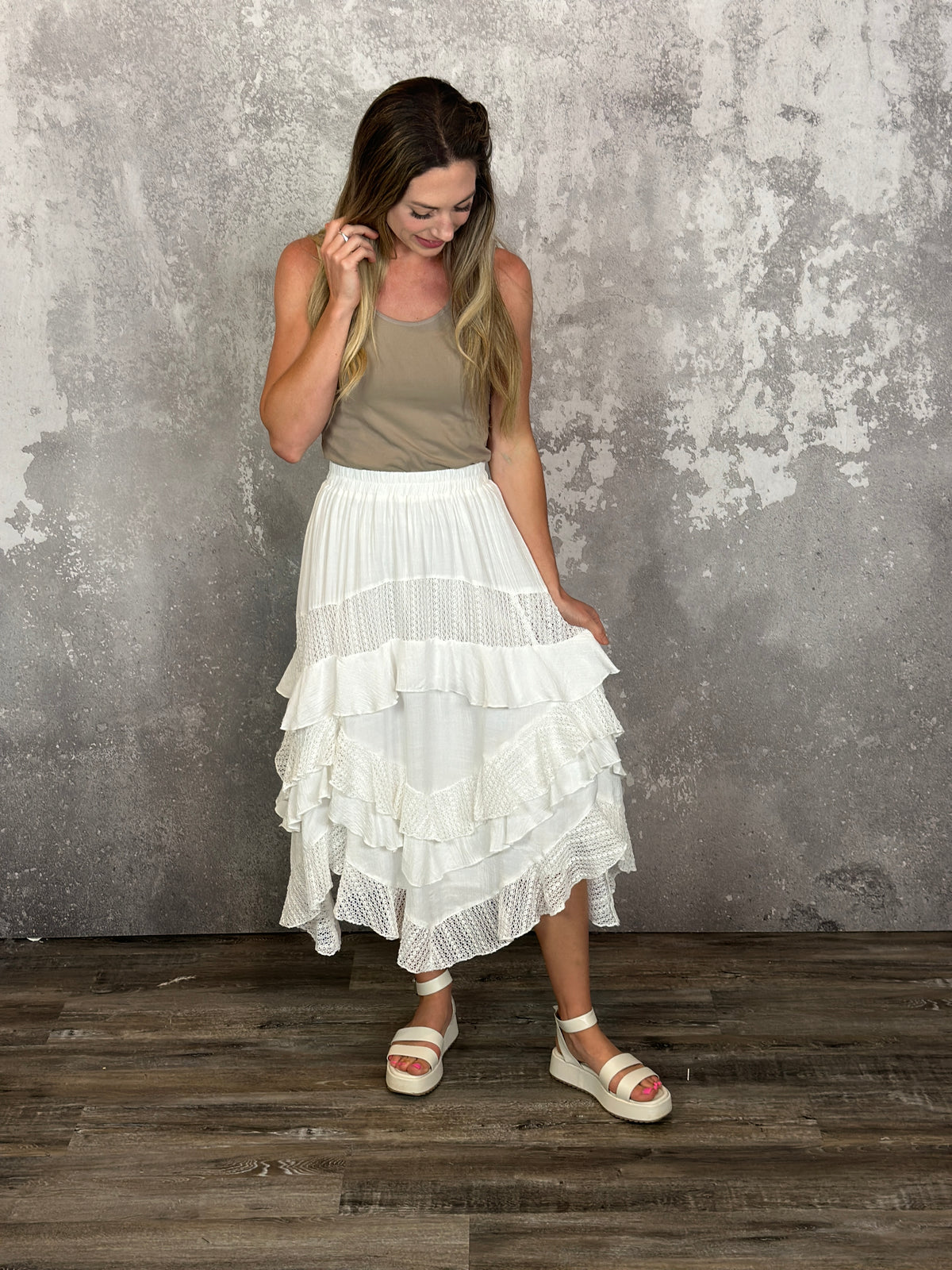 Ivory Ruffle Skirt