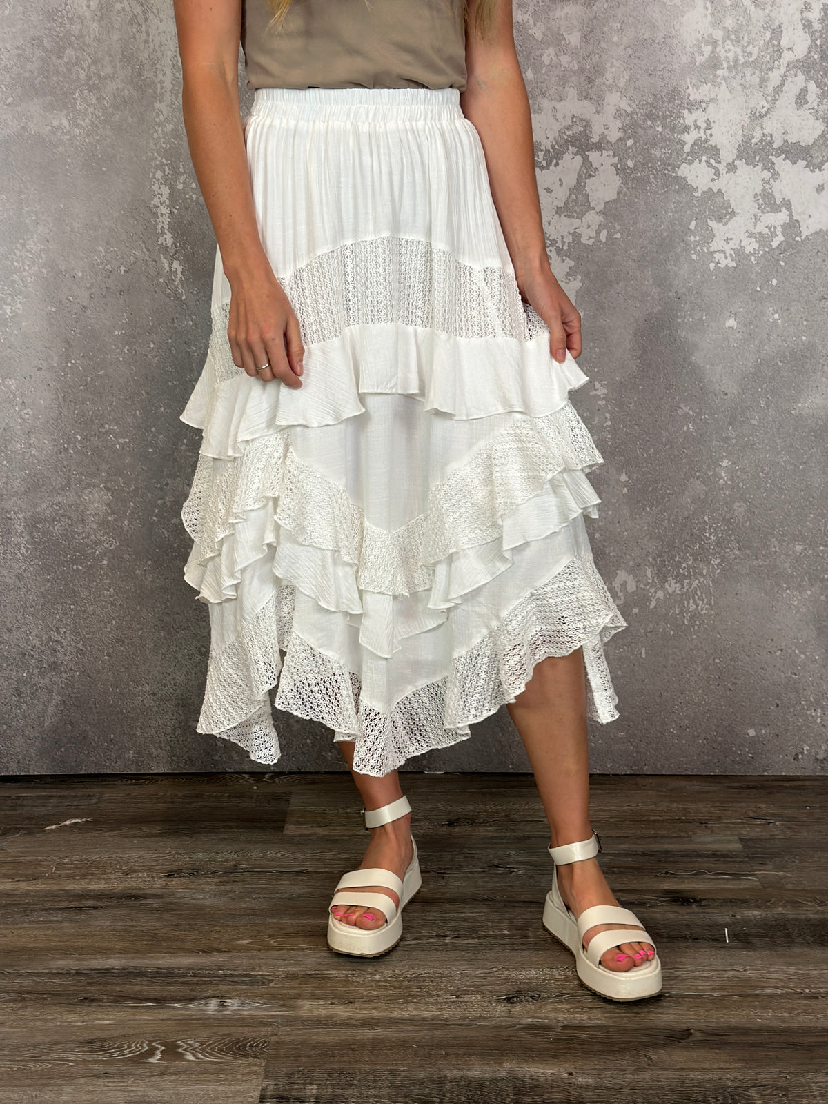 Ivory Ruffle Skirt