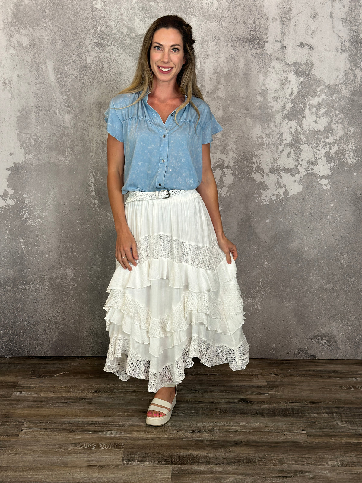Ivory Ruffle Skirt