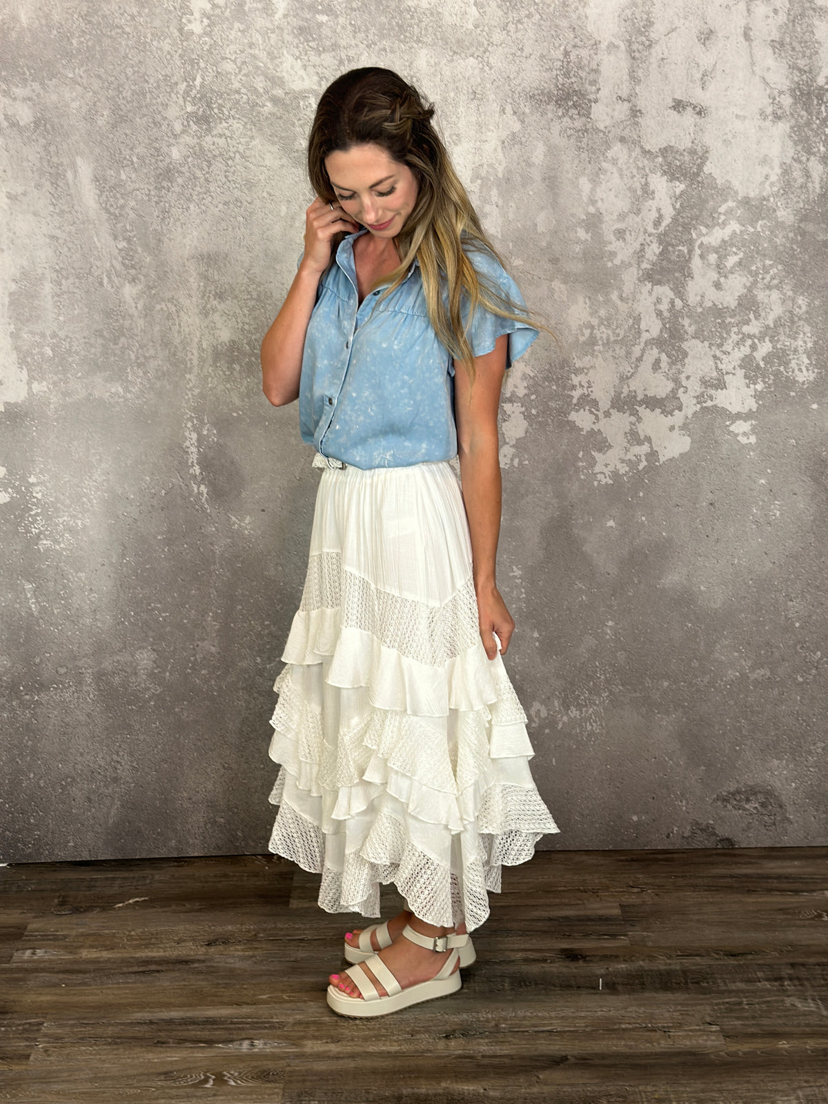 Ivory Ruffle Skirt