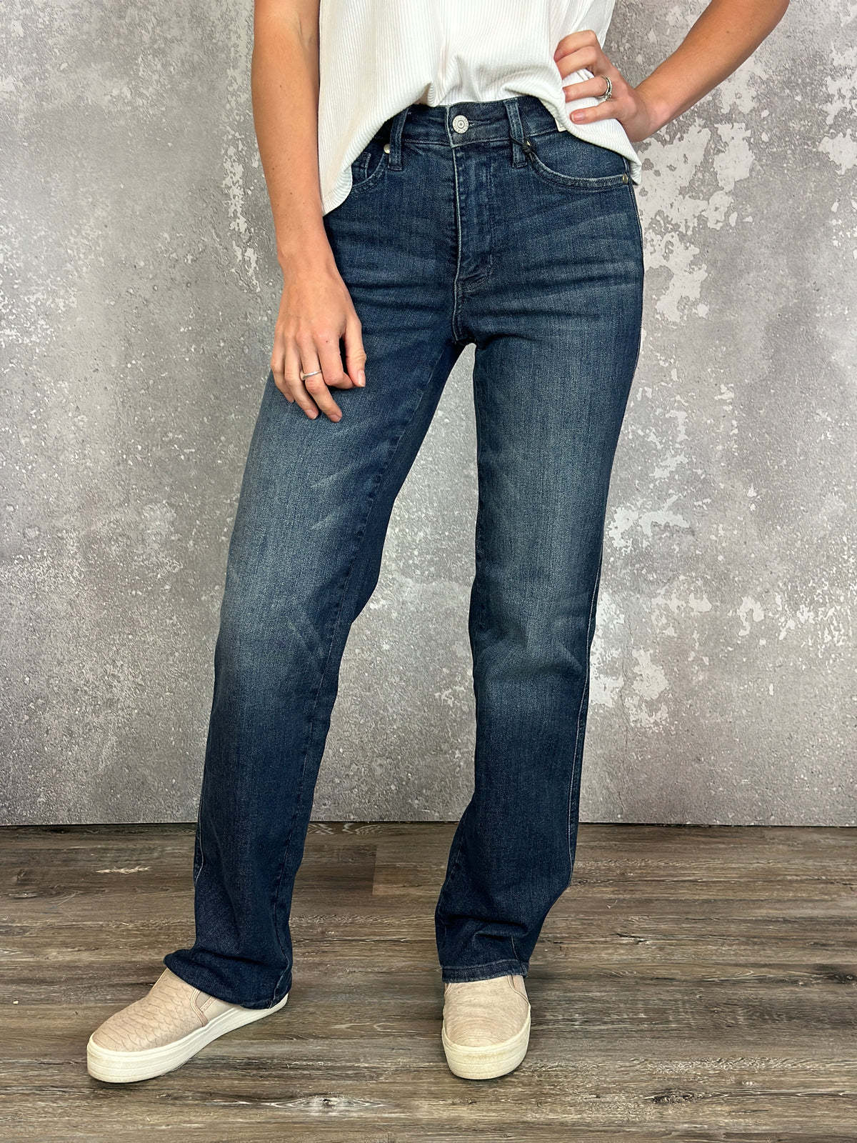 Judy Blue Straight Leg Tummy Control Dark Wash Work it Jean (sizes 0/24-24W) - BESTSELLER