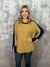 Mustard and Navy Thermal Long Sleeve Top (Small - 3X)