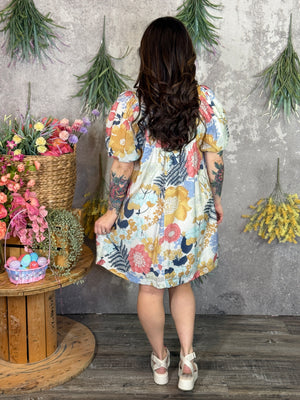 Honey Mix Floral Dress (Small - 2X)
