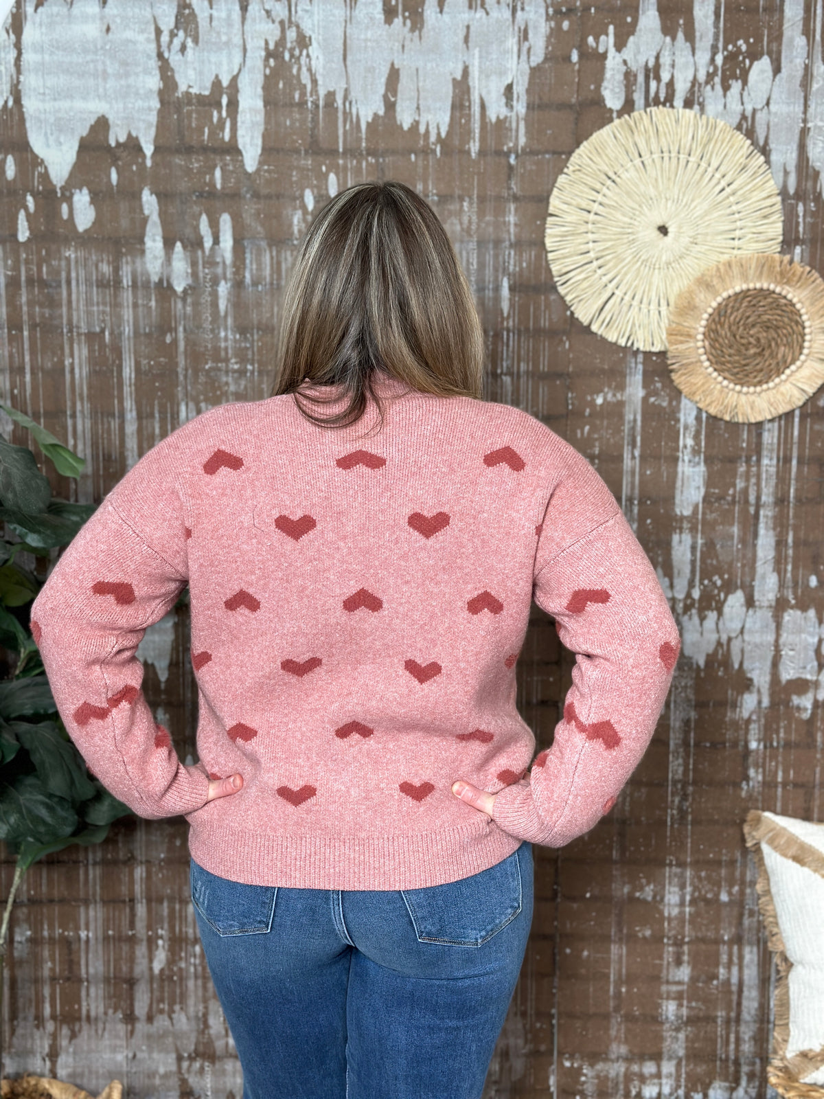 Blush Heart Sweater (Small - 3X)