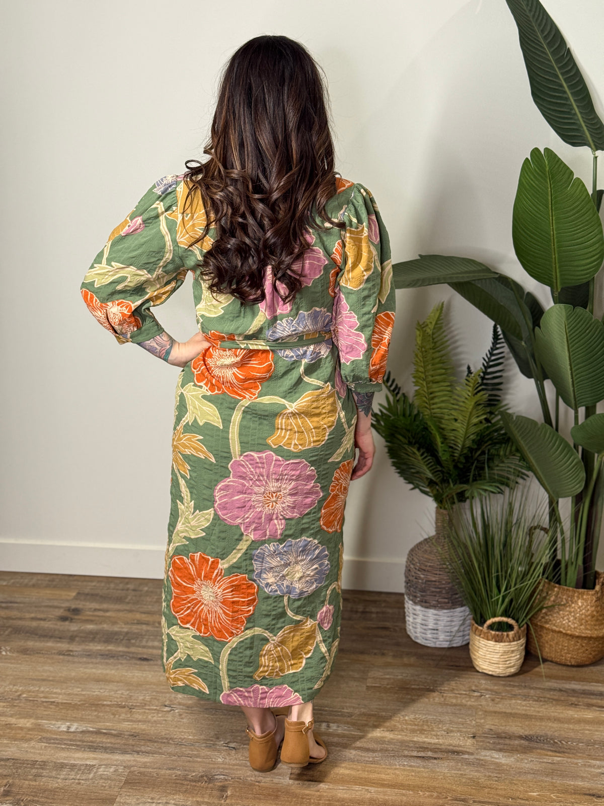 Sage Multi Floral Dress (Small - 3X)