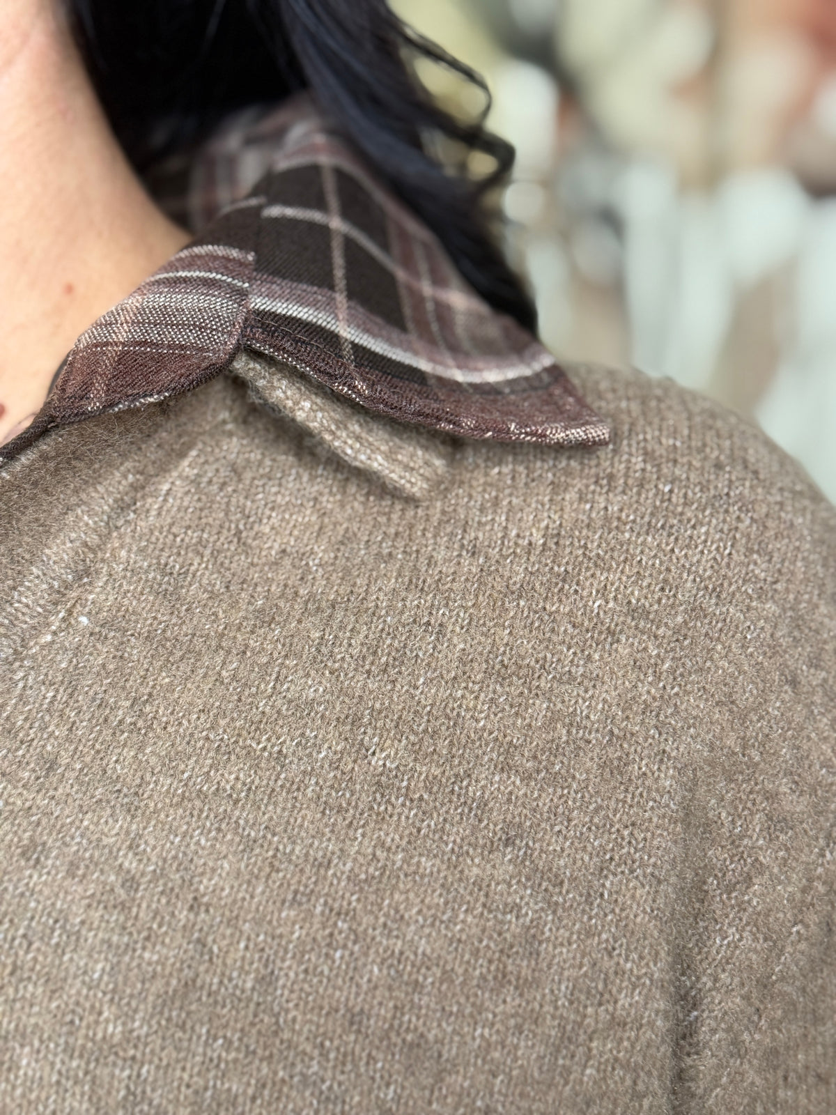 Plaid Collar Sweater