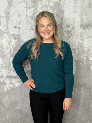 Textured Roundneck Sweater - Teal