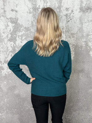 Textured Roundneck Sweater - Teal