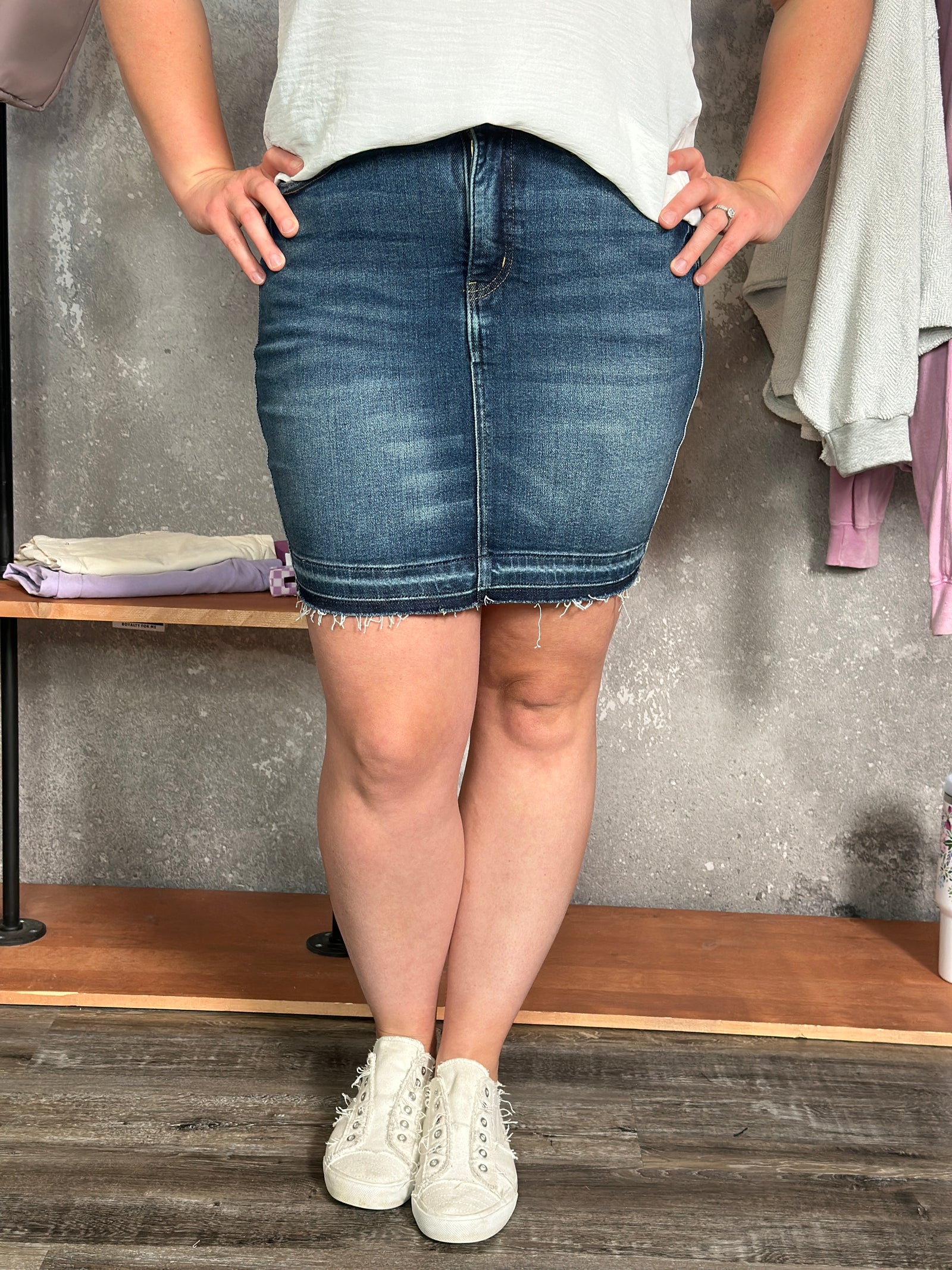 Judy Blue Tummy Control Denim Skirt (S - 3X) - FINAL SALE