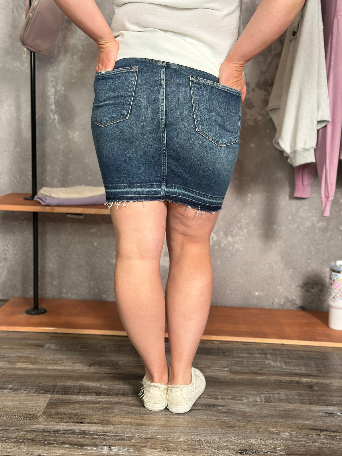 Judy Blue Tummy Control Denim Skirt (S - 3X) - FINAL SALE