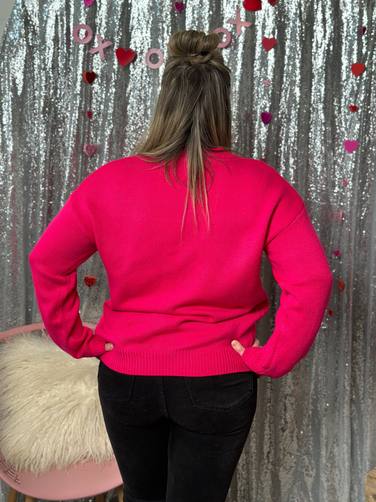 XOXO Fuschia Sweater (Small - 3X)