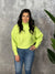 Cowl Dolman Textured Sweater - Lime Green
