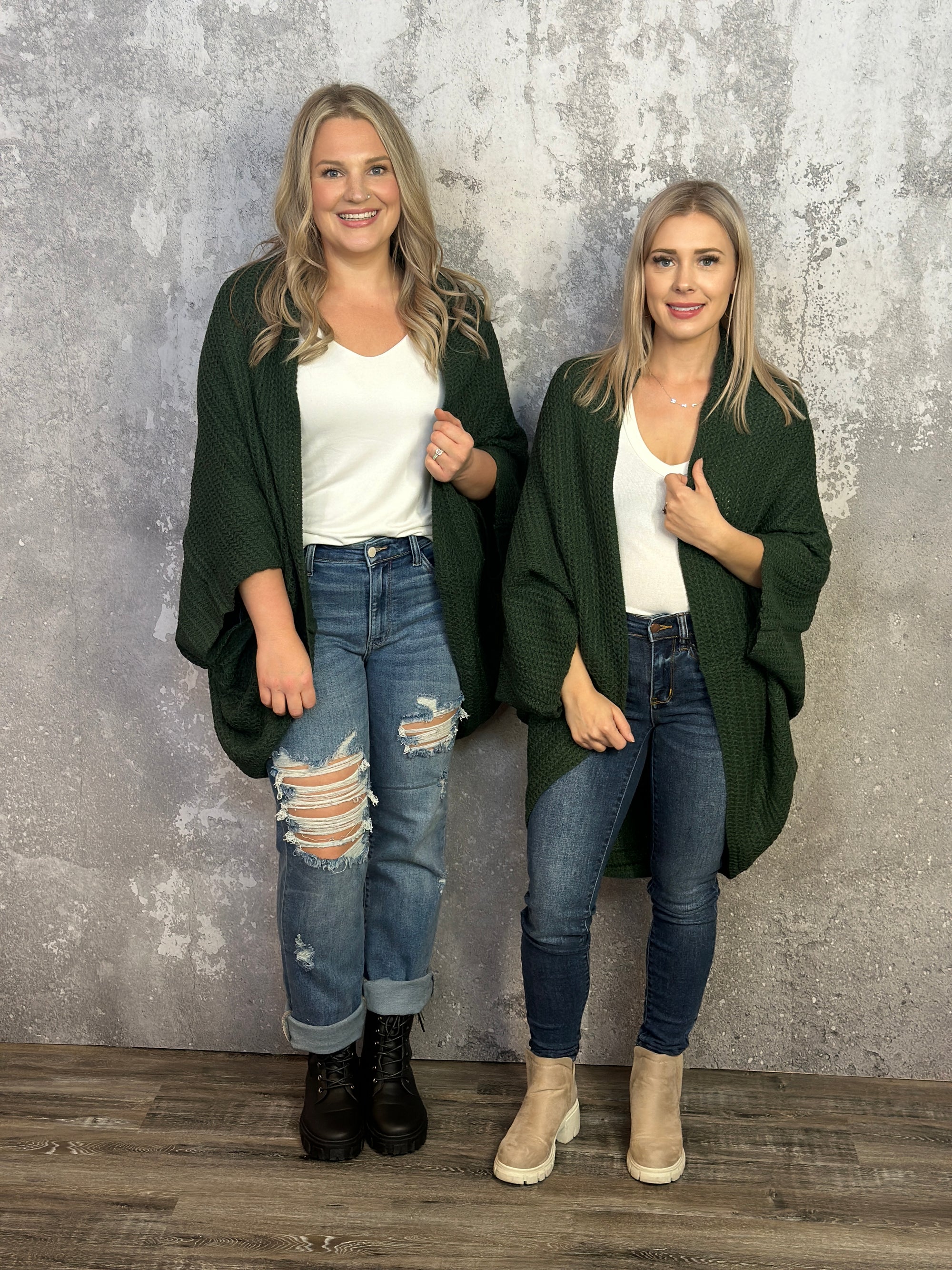 Cocoon Wrap Cardigan - Evergreen