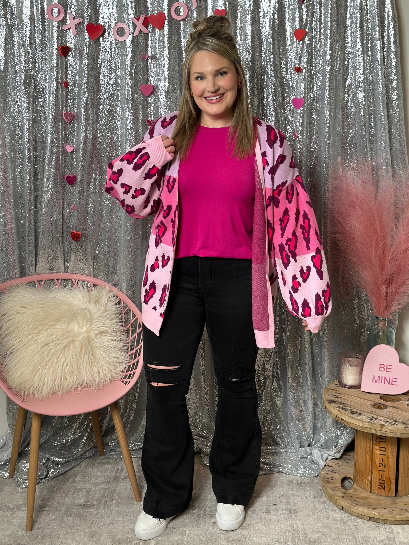 Abstract Heart Cardigan