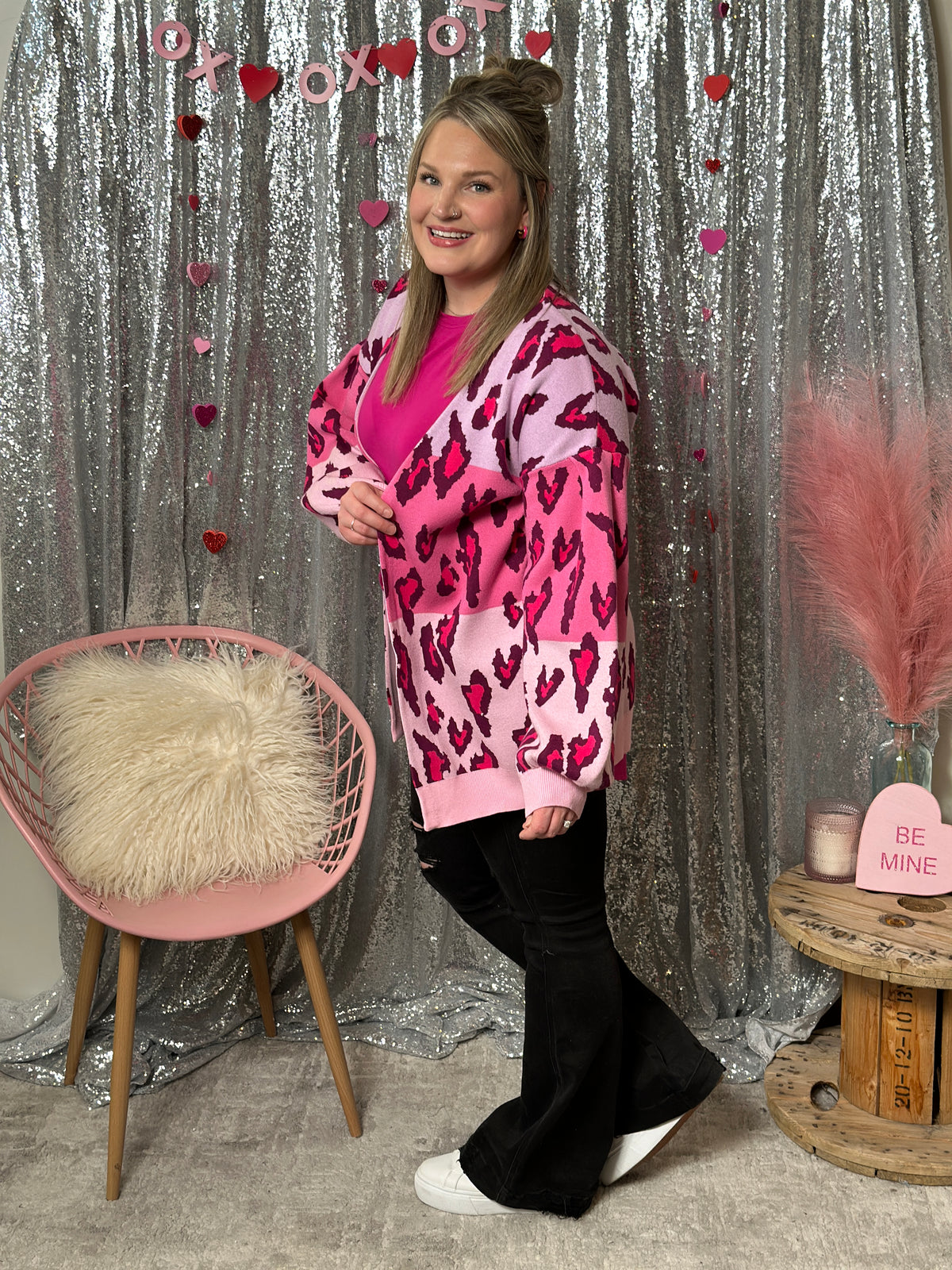 Abstract Heart Cardigan