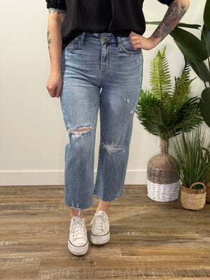 Judy Blue Wide Leg Distressed Crops (sizes 0/24-20W) Bestseller