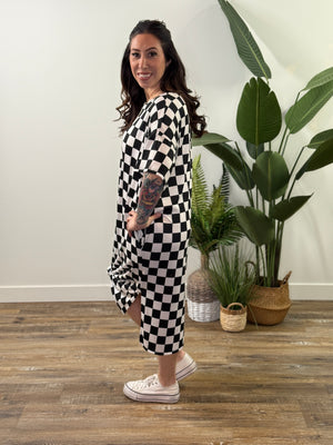 Checker Midi Tshirt Dress