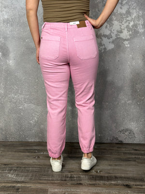 Judy Blue Denim Jogger - Pink  (sizes 1/25-24W)