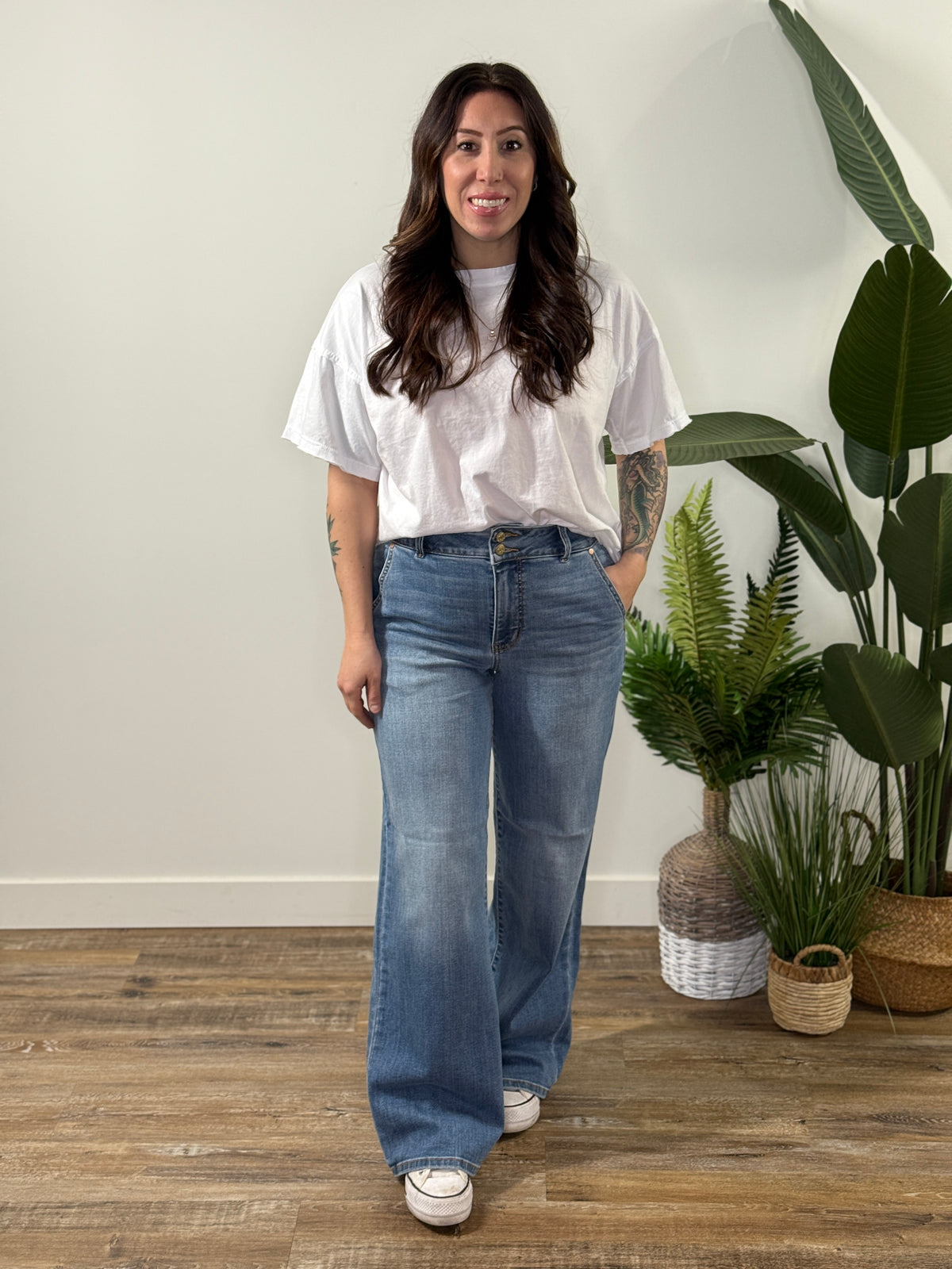 Judy Blue True Fit Double Button Column Trouser - Regular Inseam (sizes 24-24W)