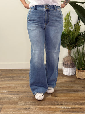 Judy Blue True Fit Column Double Button Trouser -  LONG INSEAM (sizes 24-24W)