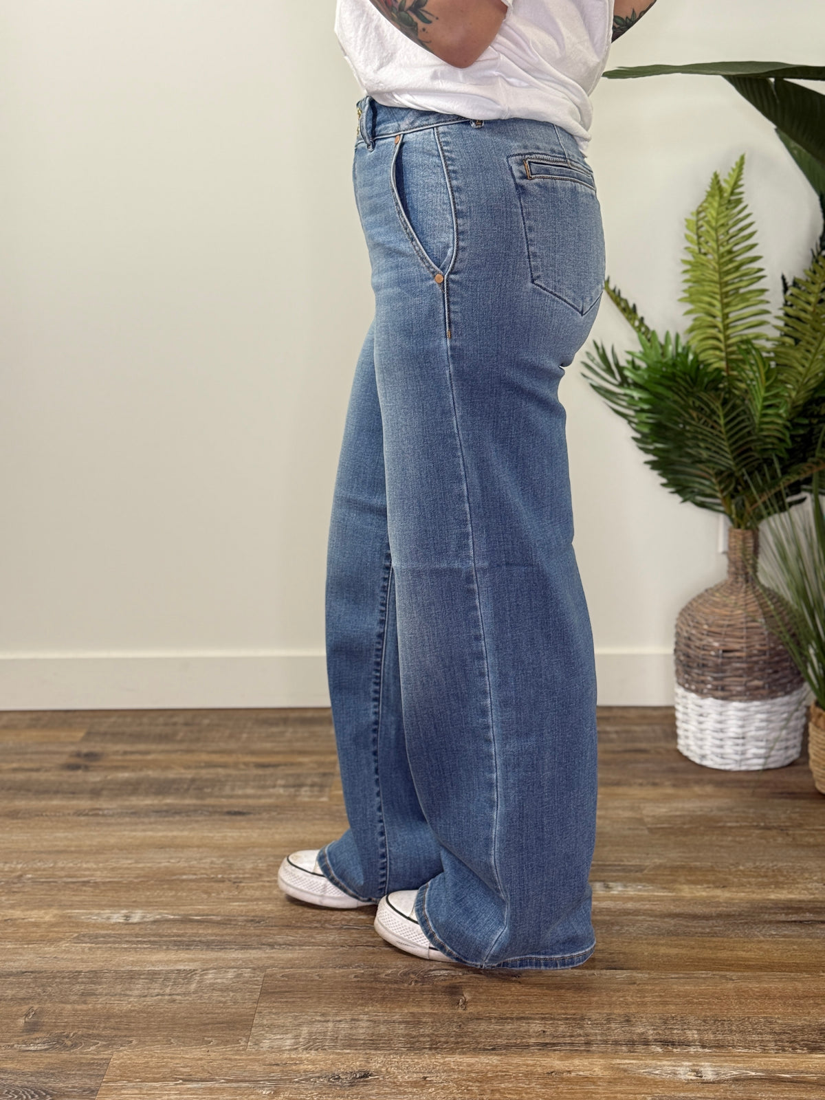 Judy Blue True Fit Double Button Column Trouser - Regular Inseam (sizes 24-24W)