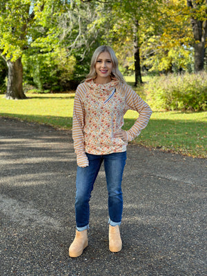 Classic Cowl Claire Sweatshirt - Fall Floral (Small - 3X)