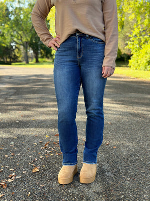 Judy Blue Straight Fit Thermal Jean (sizes 24-24W) - FINAL SALE