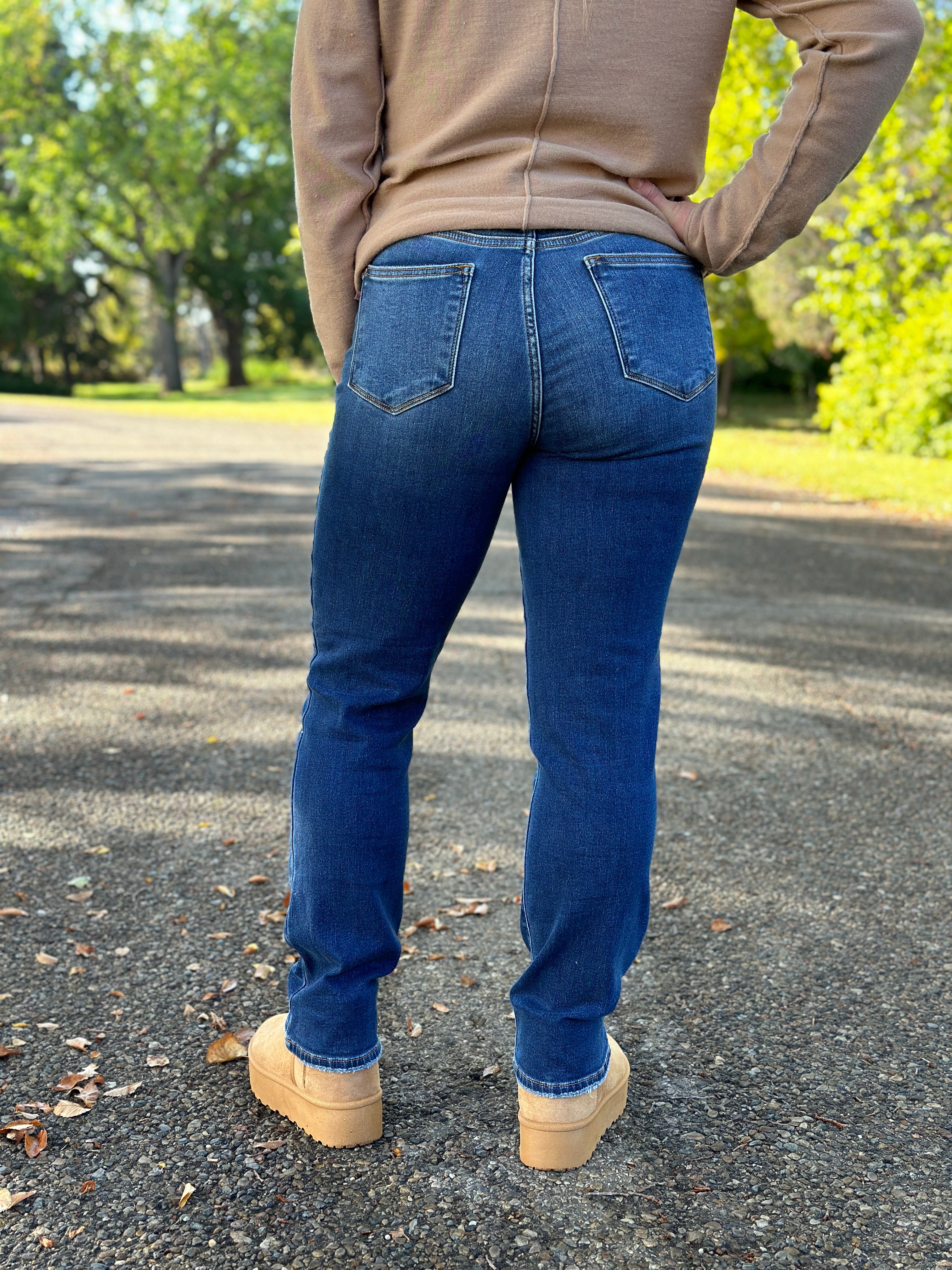 Judy Blue Straight Fit Thermal Jean (sizes 24-24W) - FINAL SALE - The Pink  Porcupine ltd.