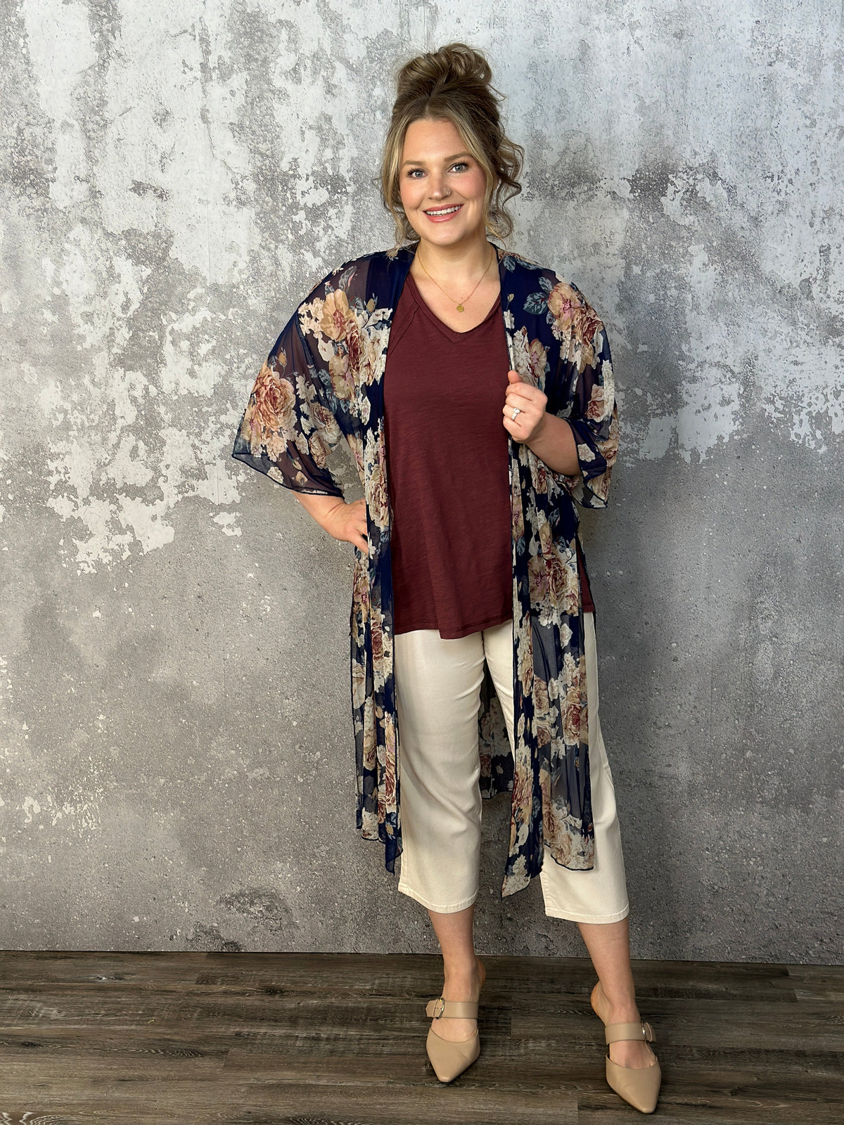 Fresh Spring Florals Duster - Navy RESTOCK