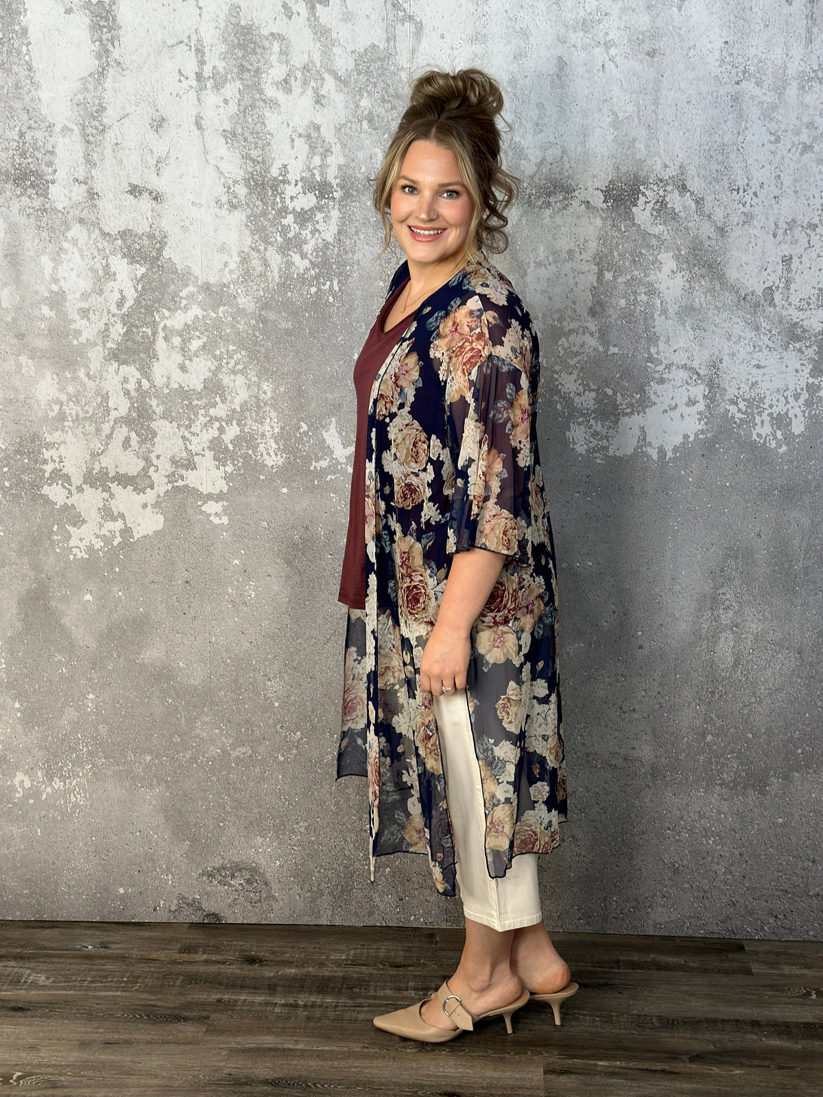 Fresh Spring Florals Duster - Navy RESTOCK
