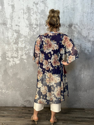 Fresh Spring Florals Duster - Navy RESTOCK