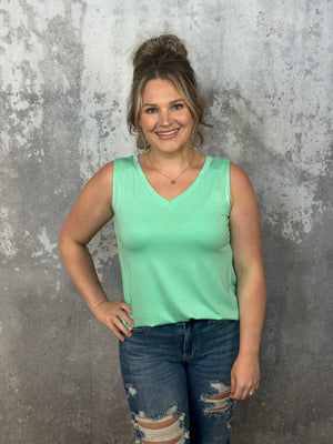 The Tessa Tank - Green Mint (Small - 3X)