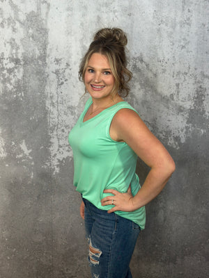 The Tessa Tank - Green Mint (Small - 3X)