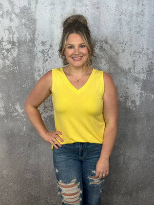 The Tessa Tank - Yellow (Small - 3X) FINAL SALE
