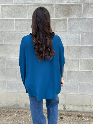 The Zoe 3/4 Sleeve Dolman Top - Dark Teal