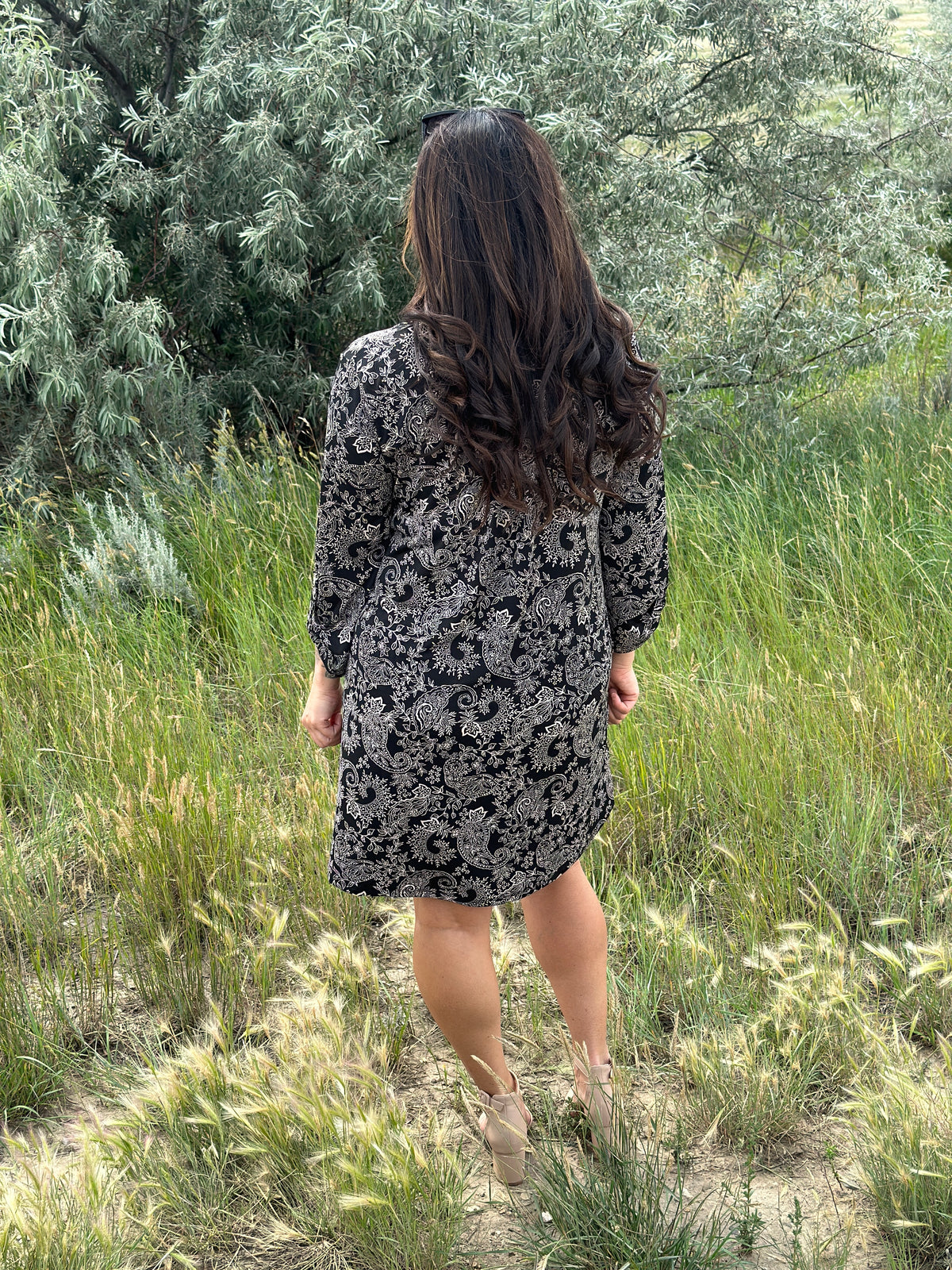 Black Paisley Gabby Dress- (Small - 3X)