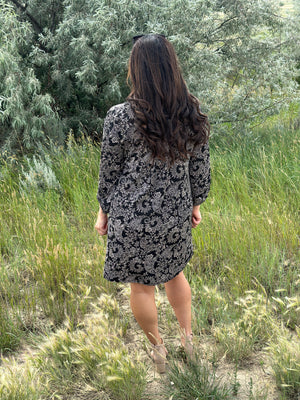 Black Paisley Gabby Dress- (Small - 3X)