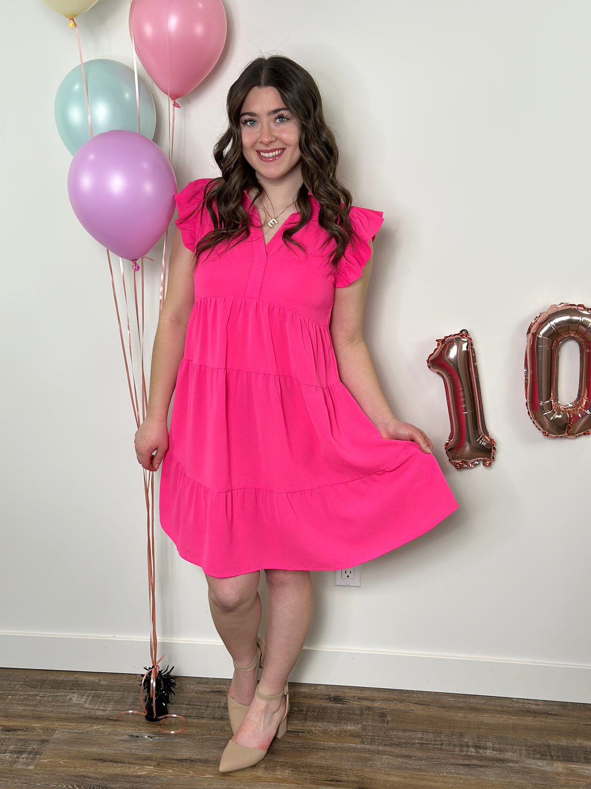 The Maya Dress - Hot Pink (Small - 2X)