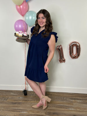 The Maya Dress - Navy (Small - 2X)