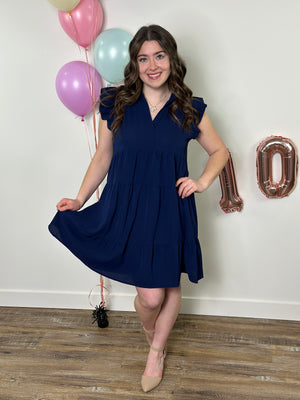 The Maya Dress - Navy (Small - 2X)