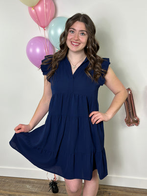 The Maya Dress - Navy (Small - 2X)