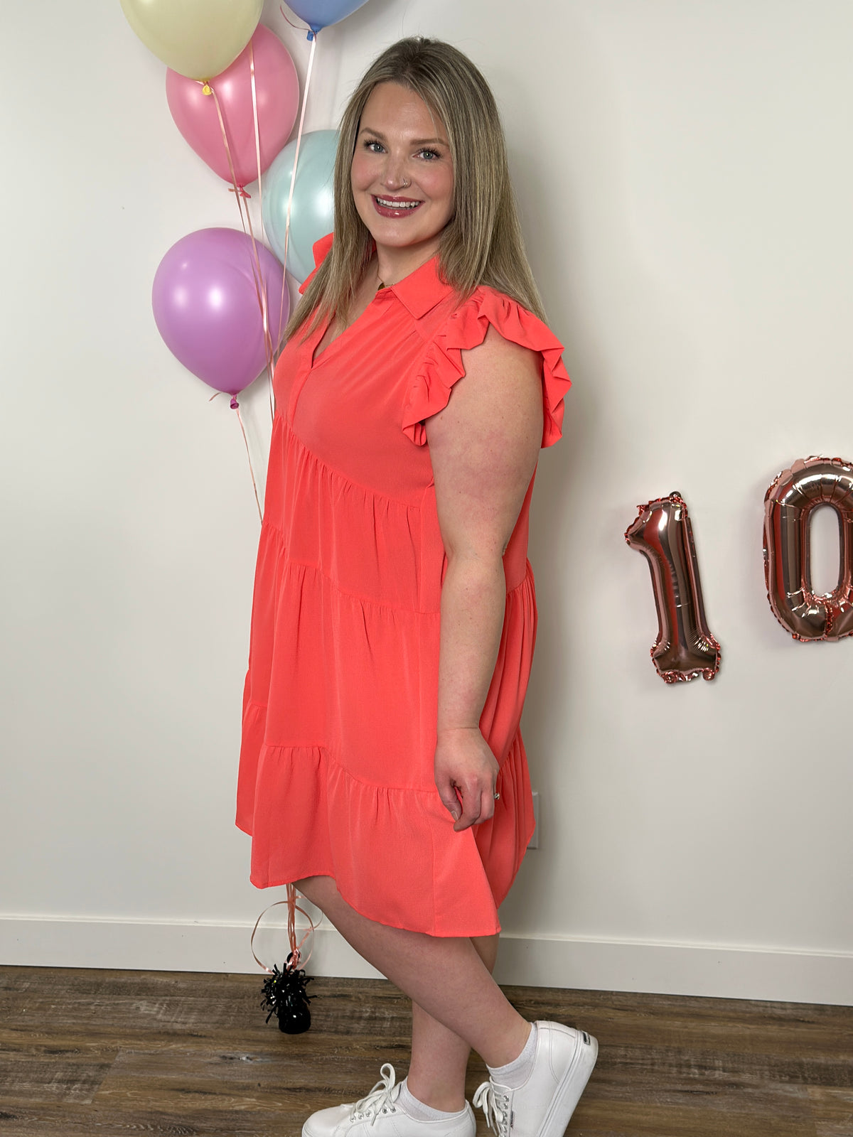 The Maya Dress - Coral (Small - 2X)