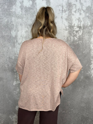 Short Sleeve Knit Top - Blush