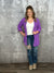 The Wrinkle Free Button Detail Cardigan - Purple (Small - 3X) NEW COLOR
