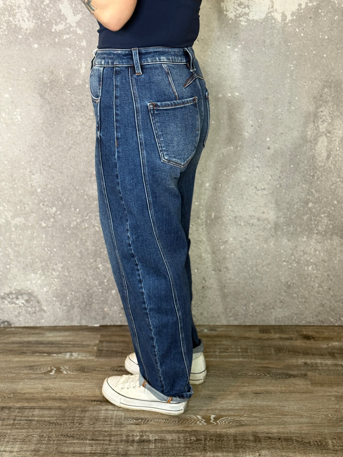 Risen Barrel Cuffed Jean  (Sizes 25-32 & 1X-3X)